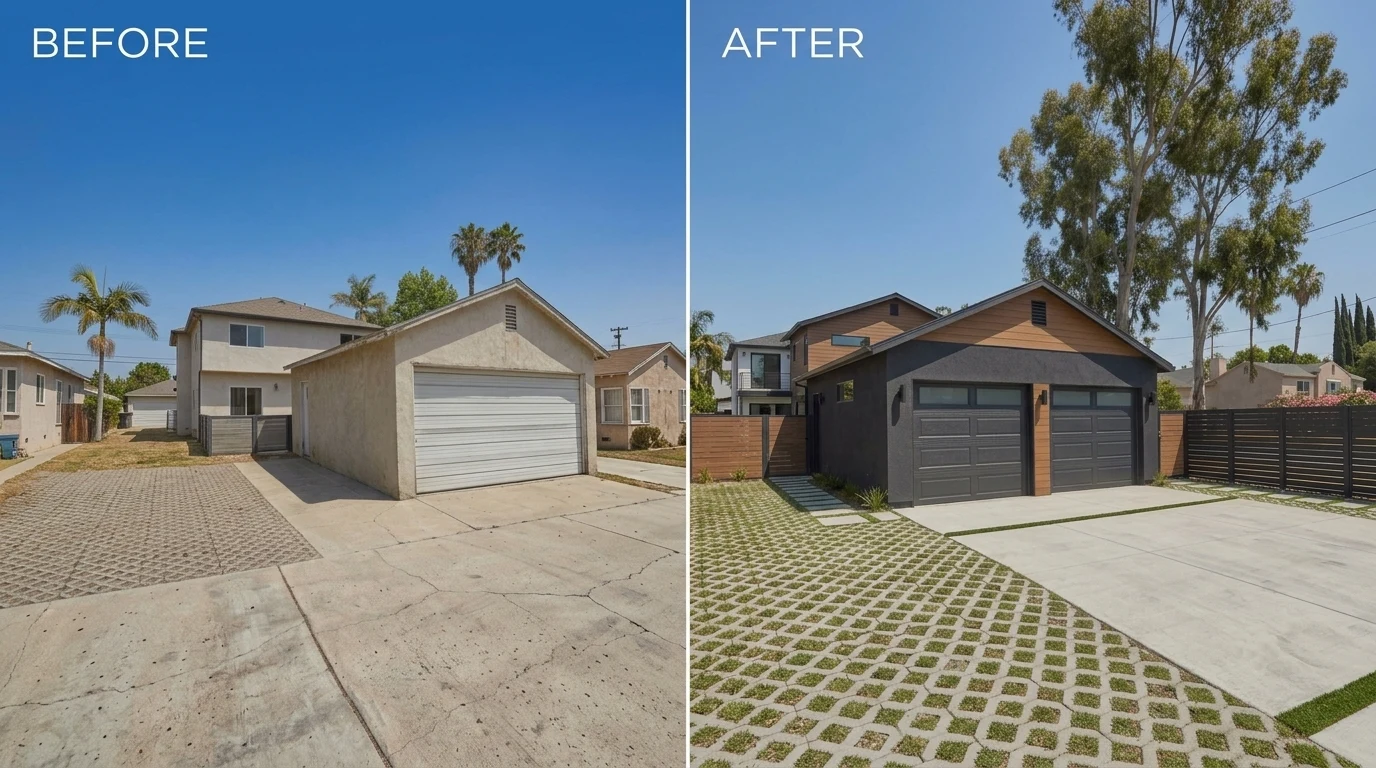 Garage before-after